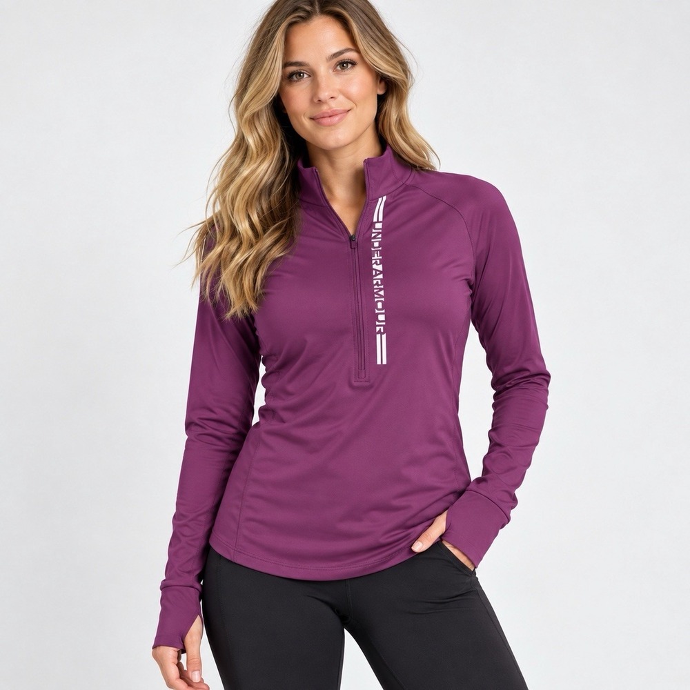 under armour fitted quarterzip m coldgear purple reflective Women's